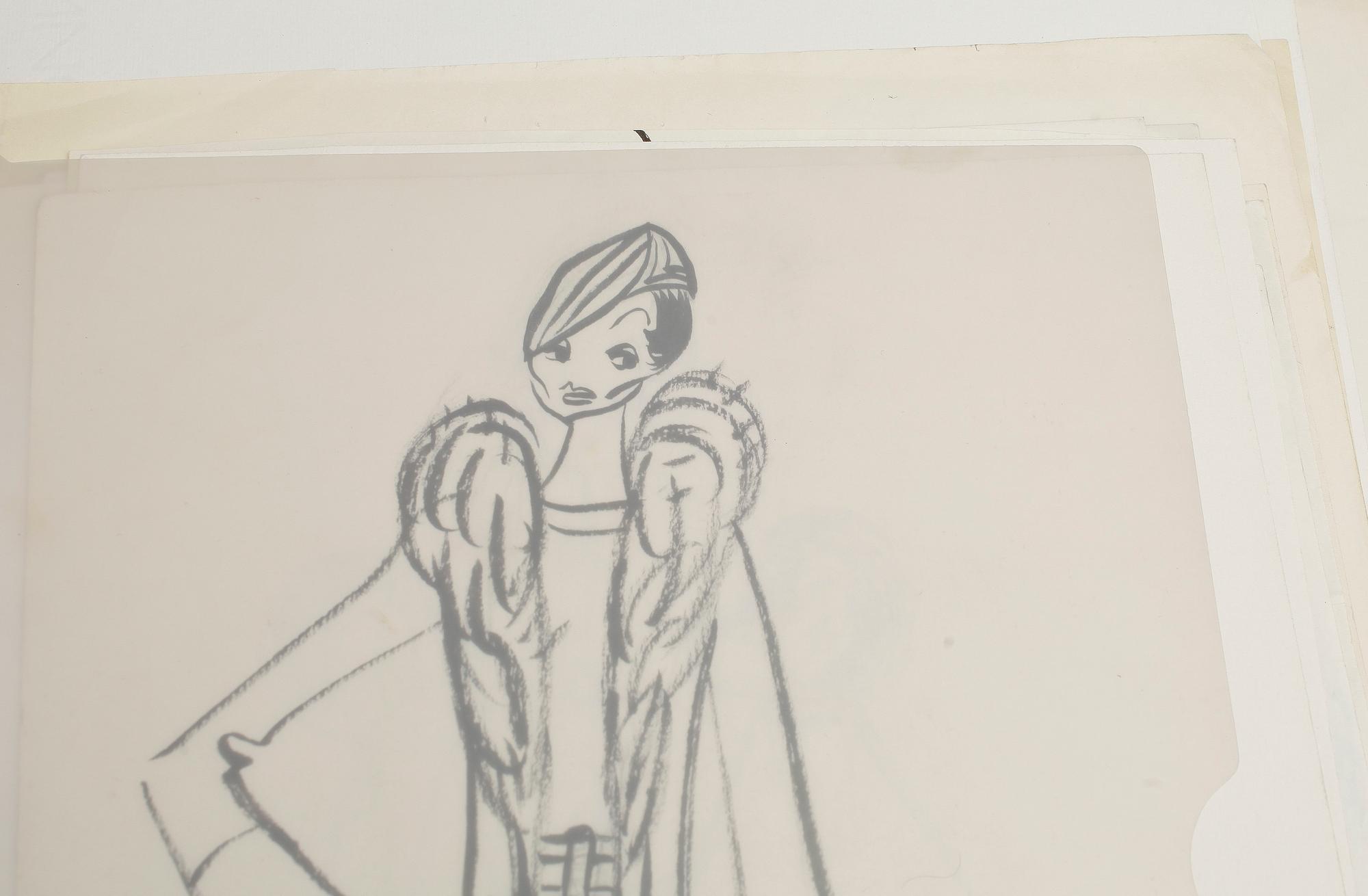 MAX GOLDSTEIN, dräktskisser, ca 80 st, delvis sign o dat.