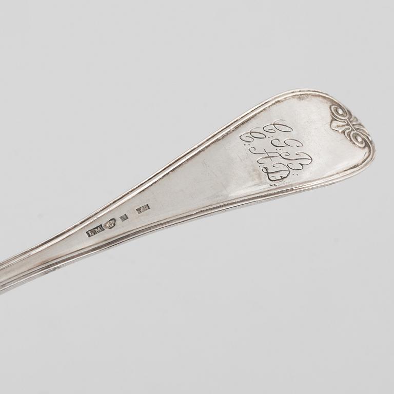 Twelve Swedish Silver Spoons, 19th Century.