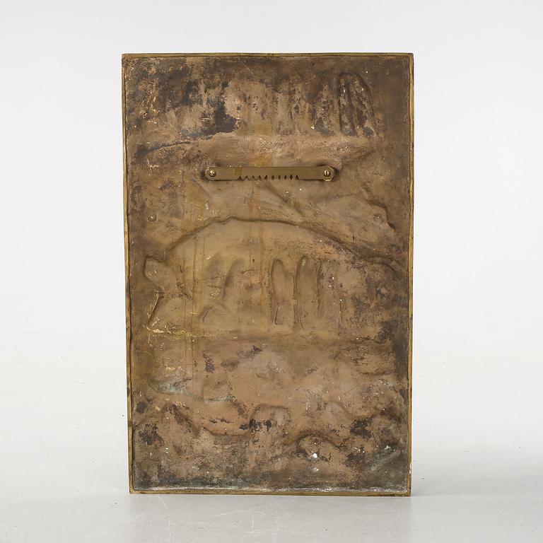GUSTAF SANDBERG, relief, brons. Signerad.