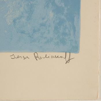Serge Poliakoff, "Composition bleue, jaune et rouge".