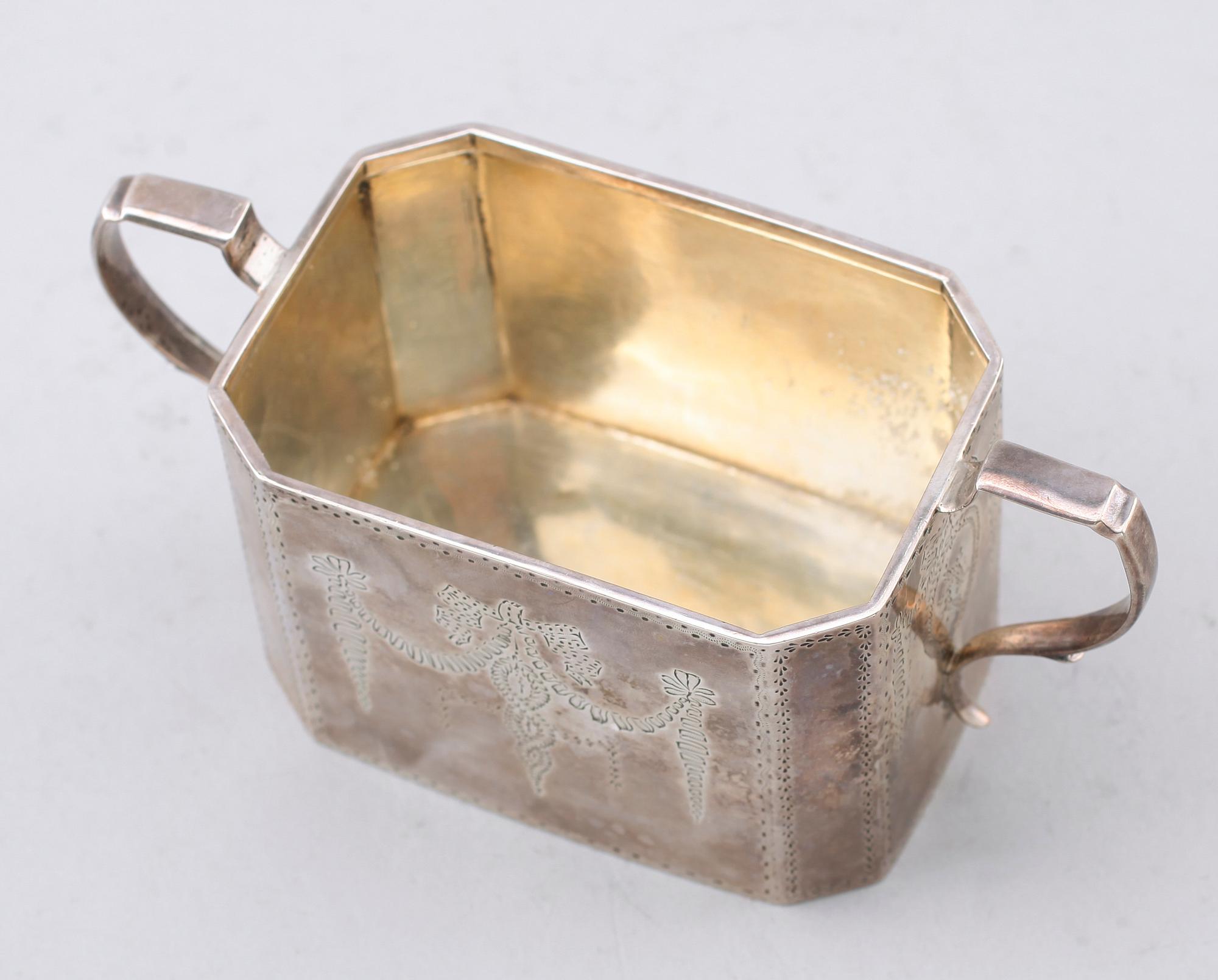 SOCKERSKÅL, silver, William Bennett, London 1806. Vikt ca 203 g.