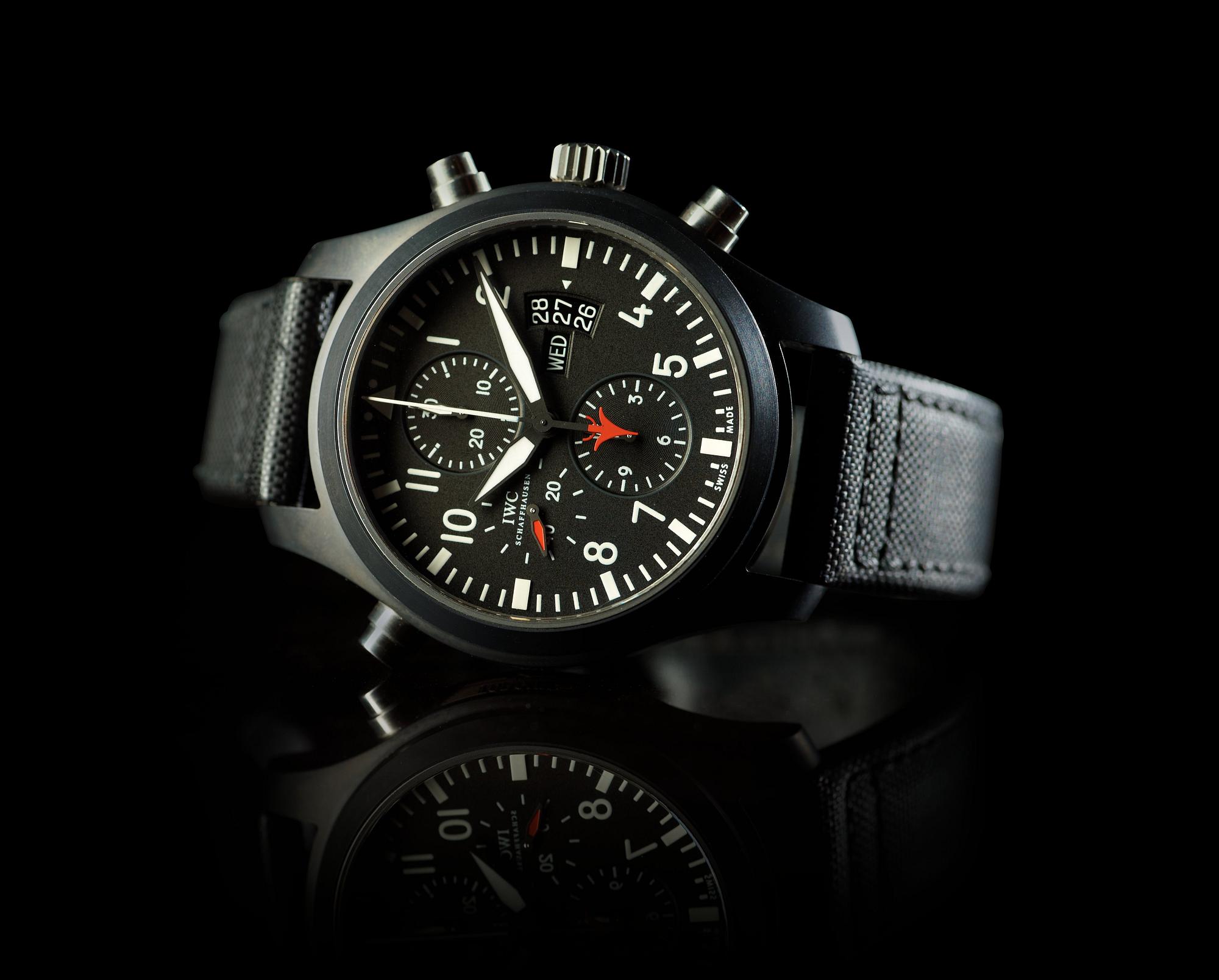 IWC - Pilot Double Chronograph Top Gun. Automatisk. Keramik/titan. 46mm.