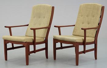 FÅTÖLJER, ett par, "Ulfåsa", Carl Malmsten, Bodafors.