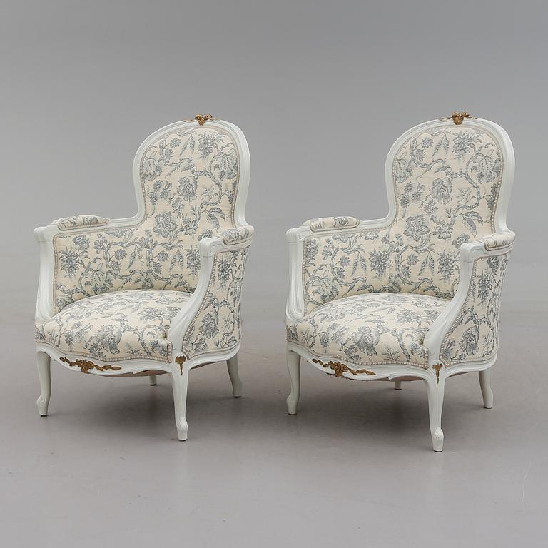 BERGÈRER, 1 par, Louis XIV-stil, 1900-talets början.
