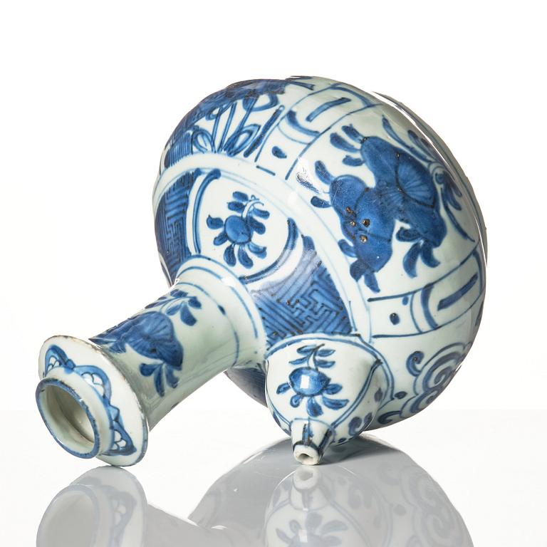 A blue and white kendi, Ming dynasty, Wanli (1572-1620).