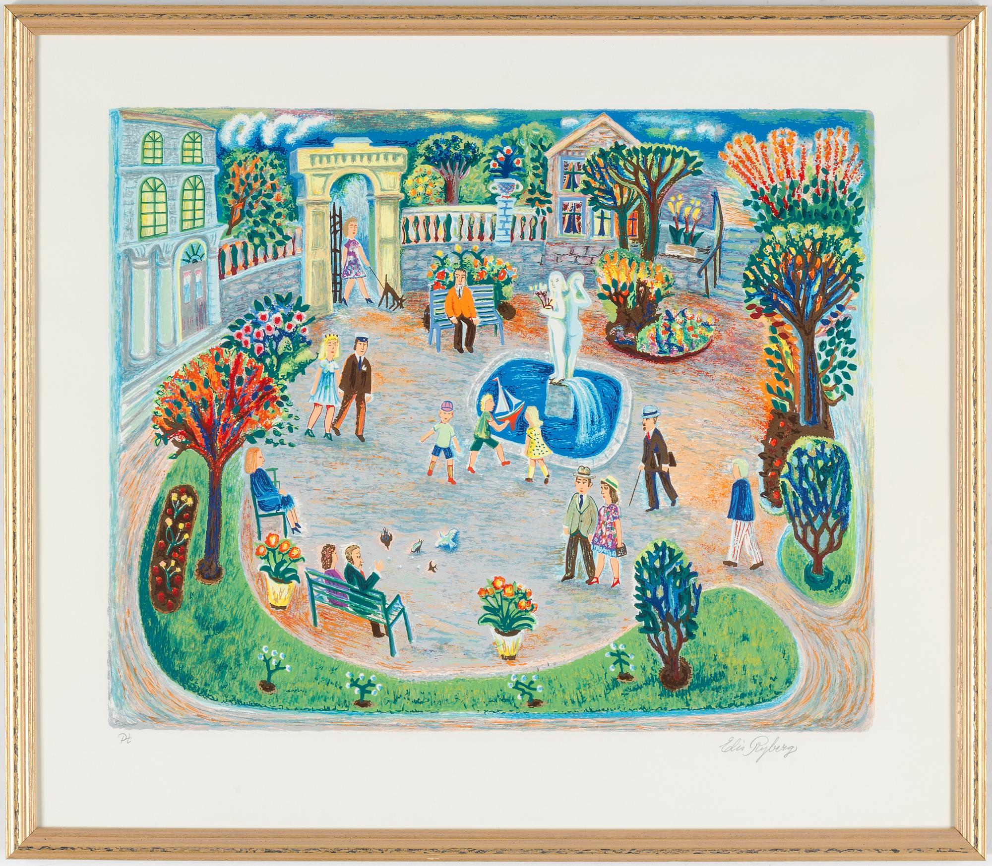 ELIS RYBERG, lithograp in colours, signed PT.