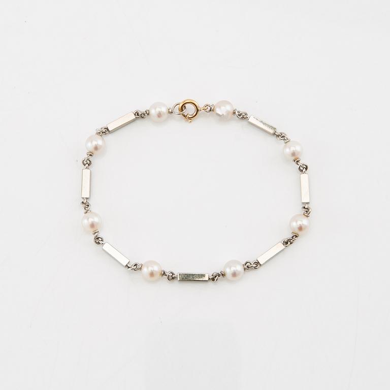 Bracelet 18K white gold with cultured pearls, Gothenburg 1959.