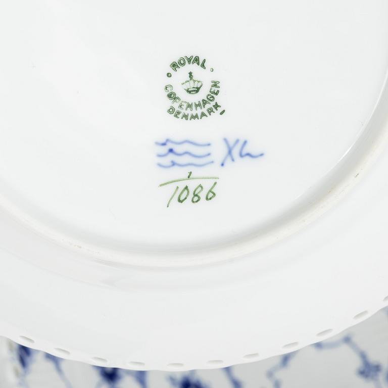 Royal Copenhagen, a 77-piece porcelain dinner service, 'Blue Fluted', full lace, Denmark, 1950's-70's.