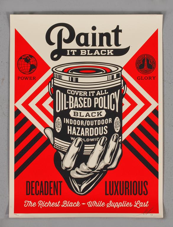 SHEPARD "OBEY" FAIREY, grafiskt blad, signerat, numrerat och daterat -14.