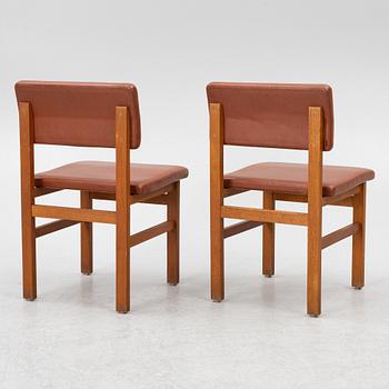 John Kandell, a set of six chairs, J. E. Blomqvist Möbelfabrik, Storvreta, for the Västervik Courthouse, ca. 1959.