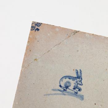 Flisor, 10 st, glaserat lergods, Holland, 17/1800-tal.