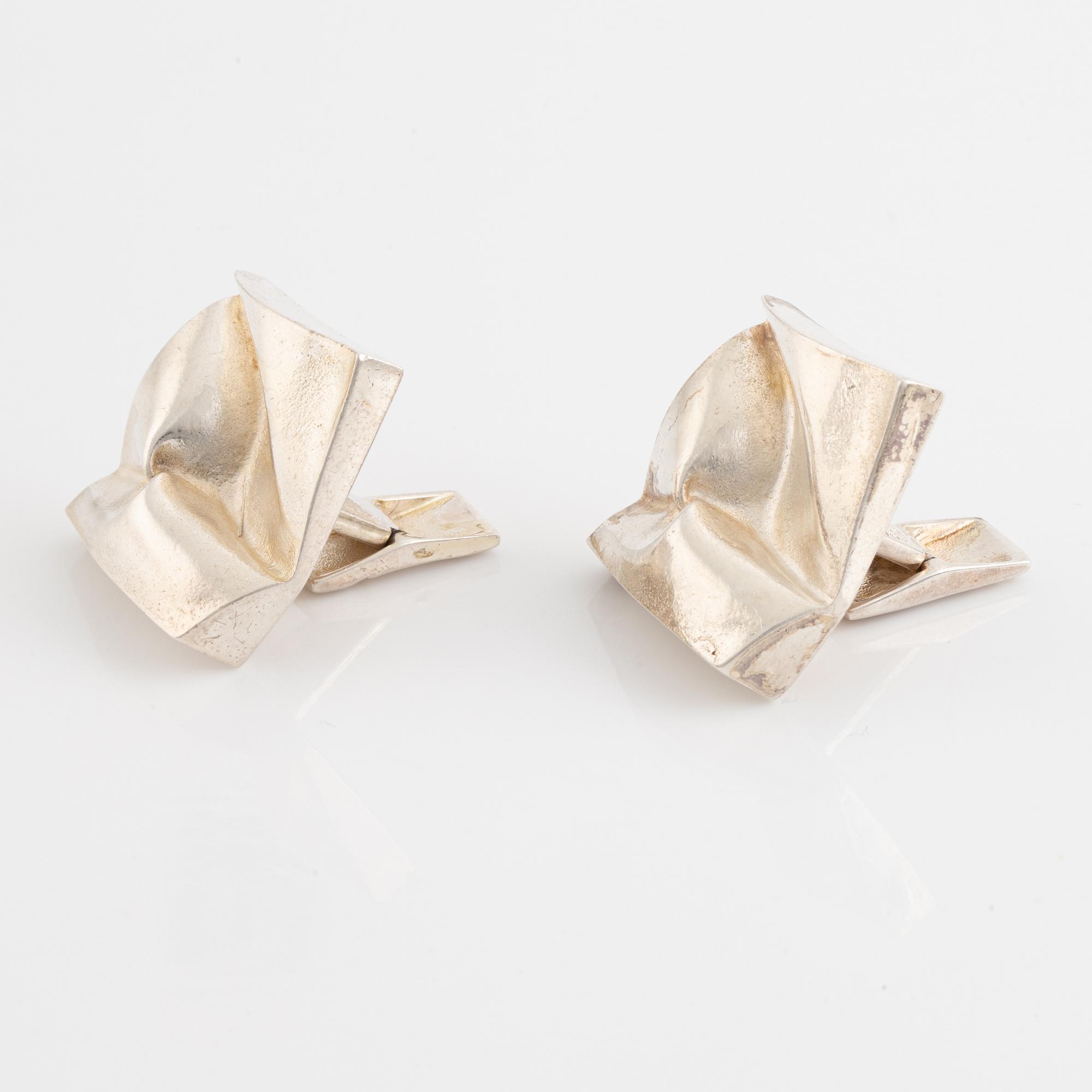 Björn Weckström, cuff links, sterling silver. Lapponia 1970-71.