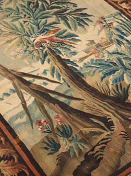 A TAPESTRY. Tapestry weave. "Verdure". 270 x 185 cm. Flanders around 1700.