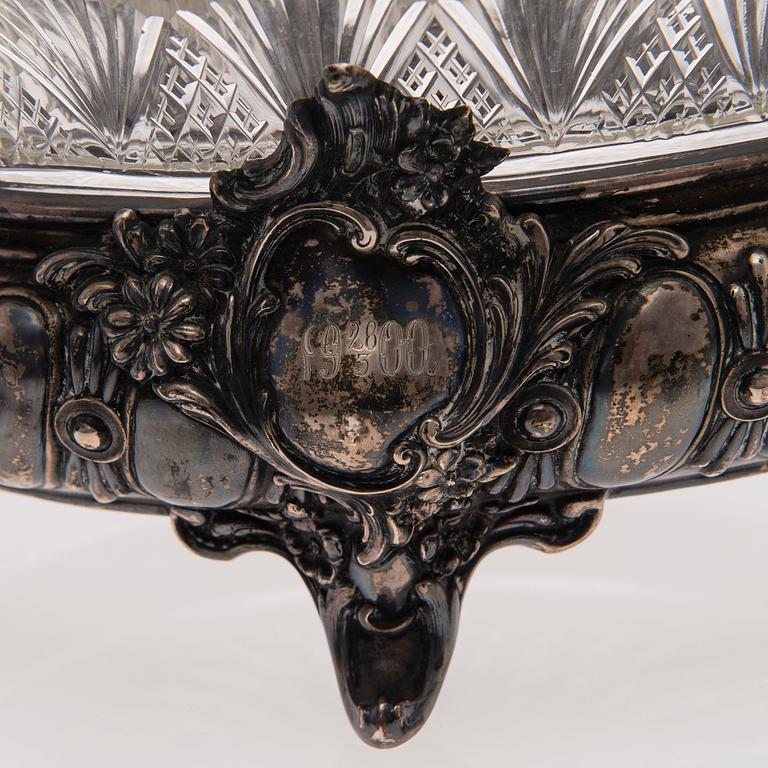 JARDINJÄR, silver och glas, Gustav Lindell, Tammerfors 1898.