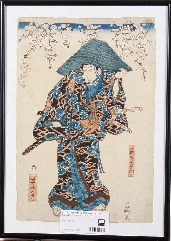 TOYOKUNI, UTAGAWA, hans efterföljare. Träsnitt, Japan, 1800-tal.