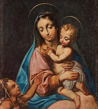 Giulio Cesare Procaccini Hans krets, Maria med Jesusbarnet och Johannes Döparen.