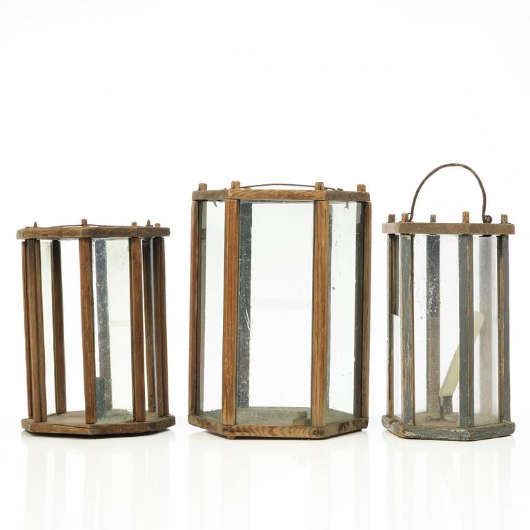 Lanterns, 3 pcs, folk art, 19th century.