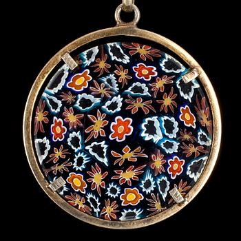HÄNGE, glas och förgyllt silver, Italien, Millefiori, 1900-talets slut.