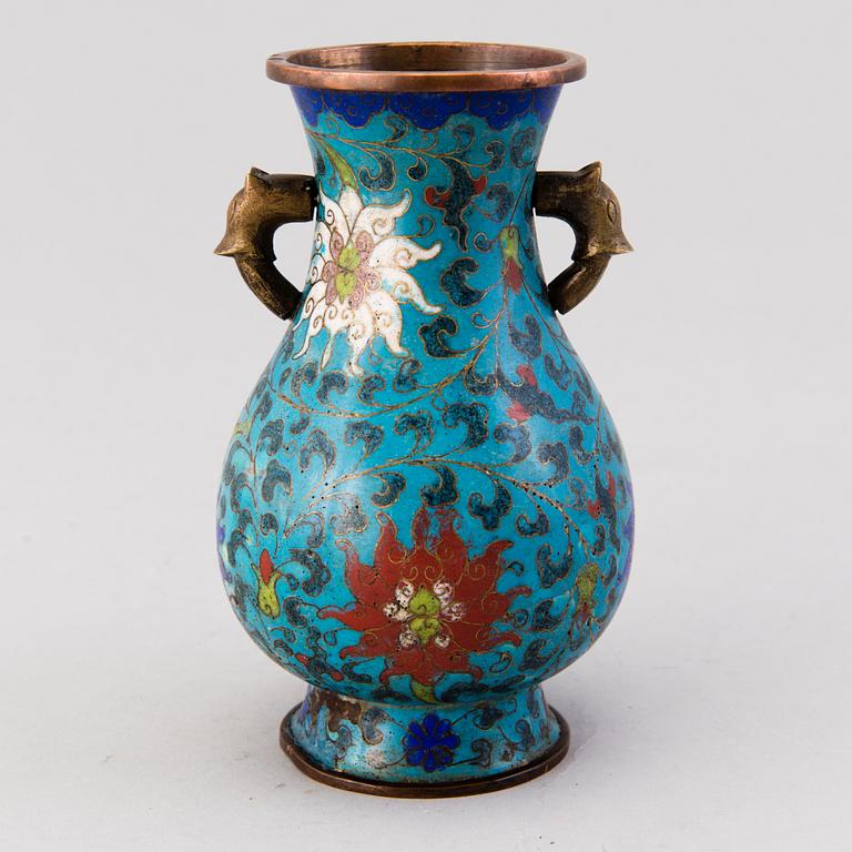 A Chinese cloisonné vase of the Ming dynasty.