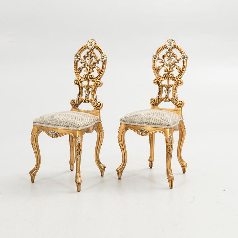 Chairs, 1 pair, Rococo style, first half of the 20th century.