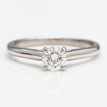 Cartier, A platinum ring with a diamond xa. 0.41 ct. Marked Cartier DZJ421. GIA certificate.
