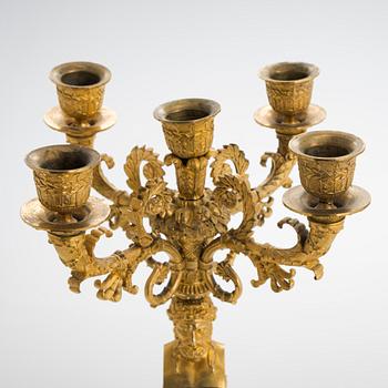 An Empire gilt-bronze candelabrum, France, first half of the 19th century.