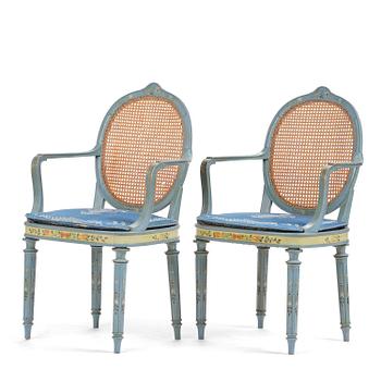 336. Carl Malmsten, a pair of Swedish Grace chairs, cabinetmaker Albin Johansson, Stockholm, for Villa Kvikkjokk, 1927.