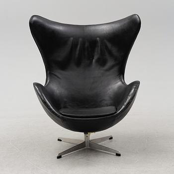 An 'Egg chair' by Arne Jacobsen, for Fritz Hansen, Denmark, designed 1958.