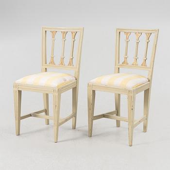 A pair of Gustavian chairs, 18th /19th century.