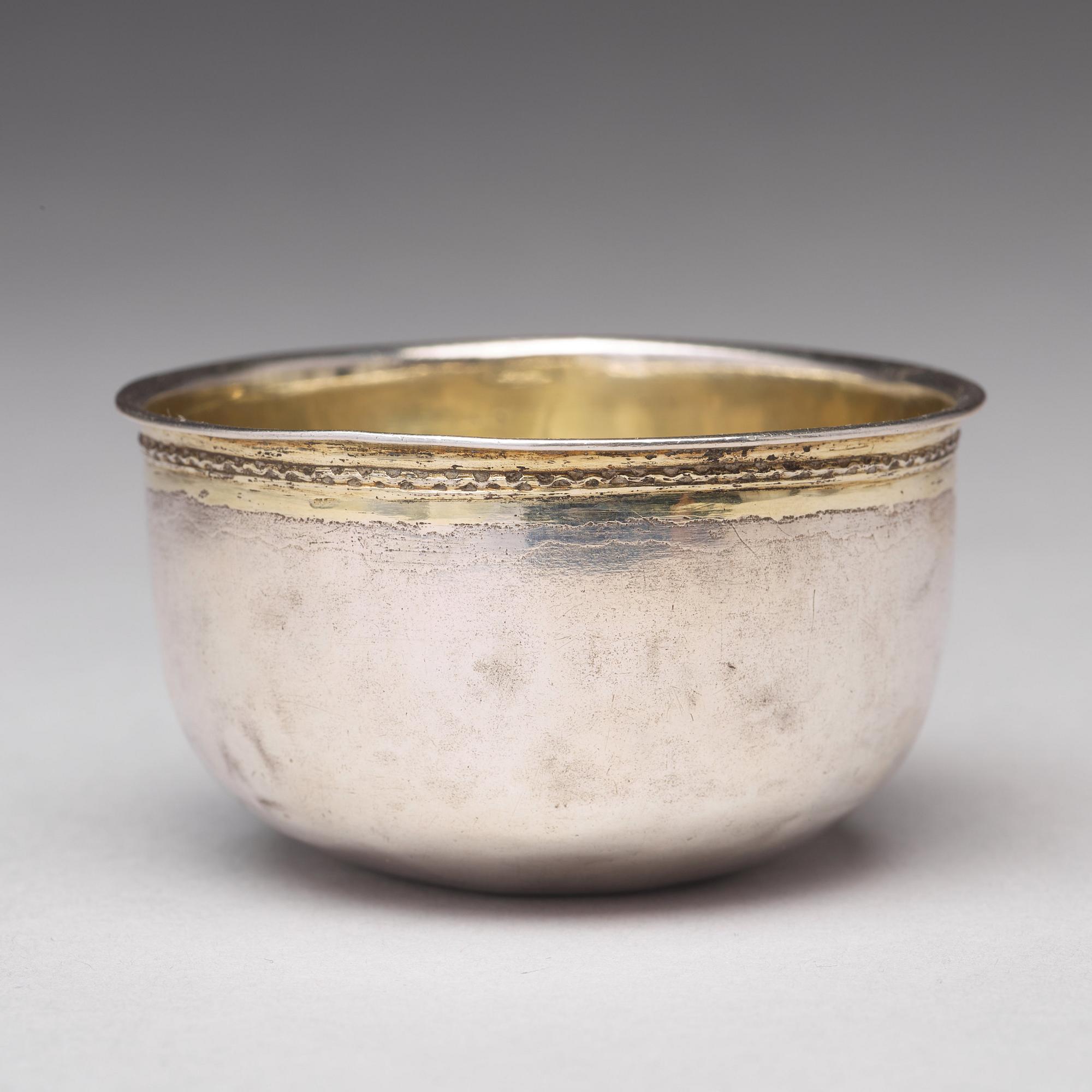 A Swedish 18th century panel-gilt silver tumbler, mark of Abraham Wirgman, Göteborg 1718.