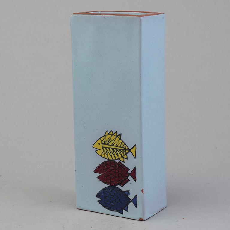 STIG LINDBERG, a stoneware bowls and a vase, 'Reptil' and 'Karneval' from Gustavsberg.