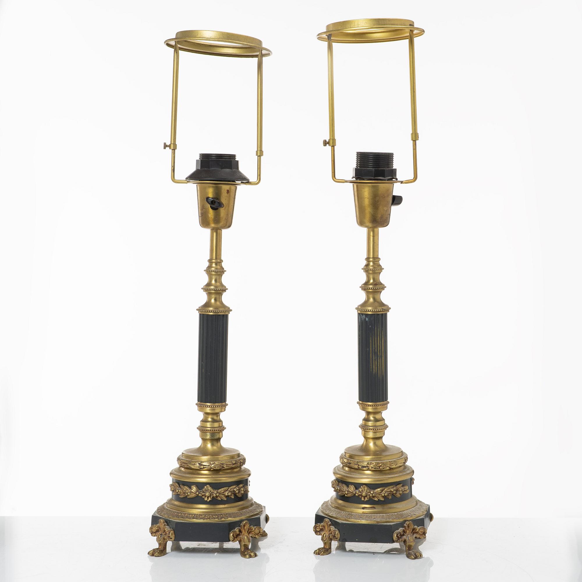 Einar Bäckströms Metallvarufabrik, bordslampor, ett par, modell 5510, Malmö, 1900-talets mitt.