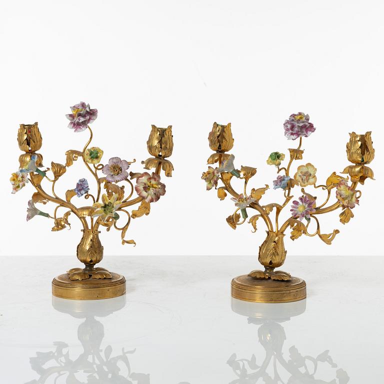 A pair of candelabras,  early 20th century.