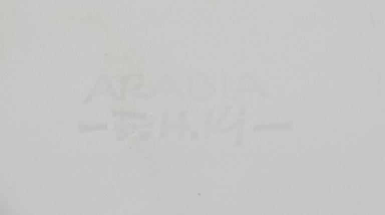 MOCKAKOPPAR, 6 st. och SKÅLAR, 2 st, risporslin, Friedl Holzer-Kjellberg, Arabia, Finland 1900-talets senare hälft.