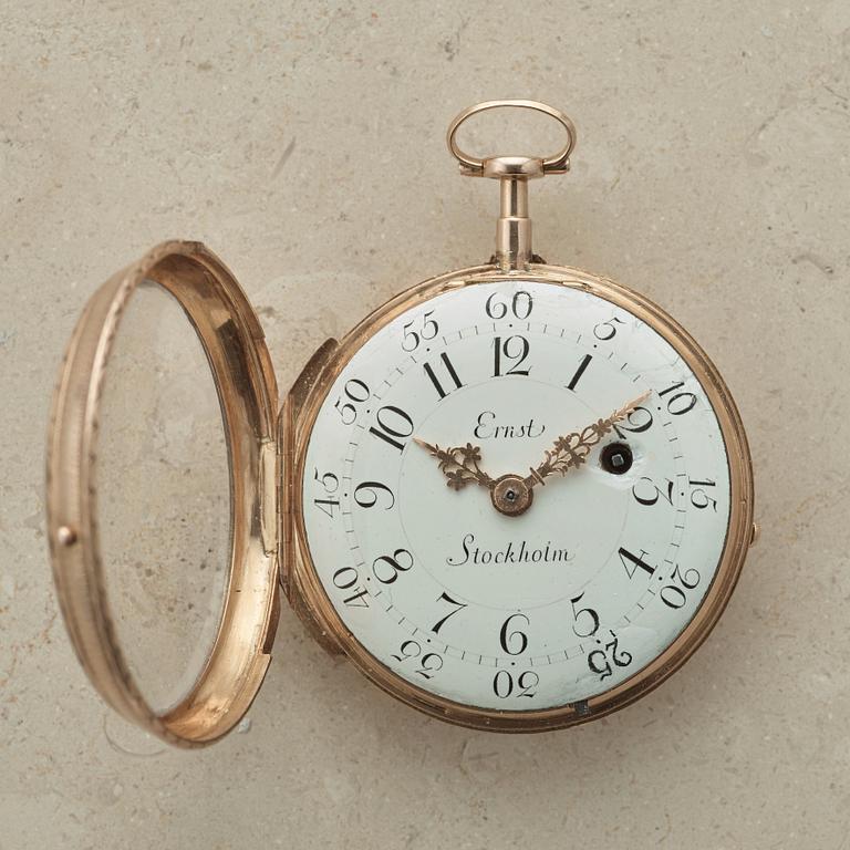 PETTER ERNST (1714-1784), Stockholm, pocket watch, 61 mm,