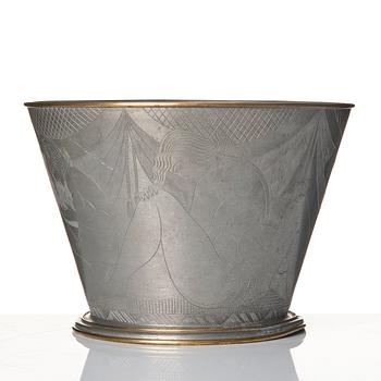 Tyra Lundgren, a rare pewter bowl model "630", Firma Svenskt Tenn, Stockholm 1931.