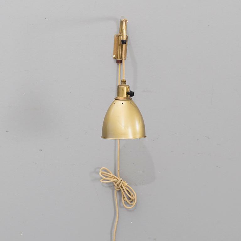 VÄGGLAMPA, utdragbar, 1940-50-tal.