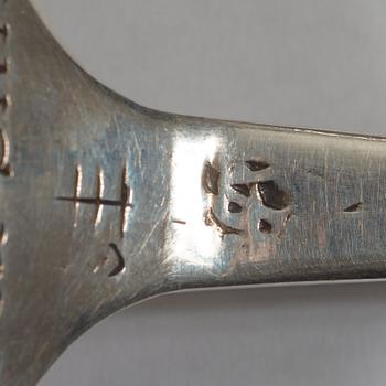 A Skandinavian 17th century parcel-gilt spoon, unidentified makers mark.