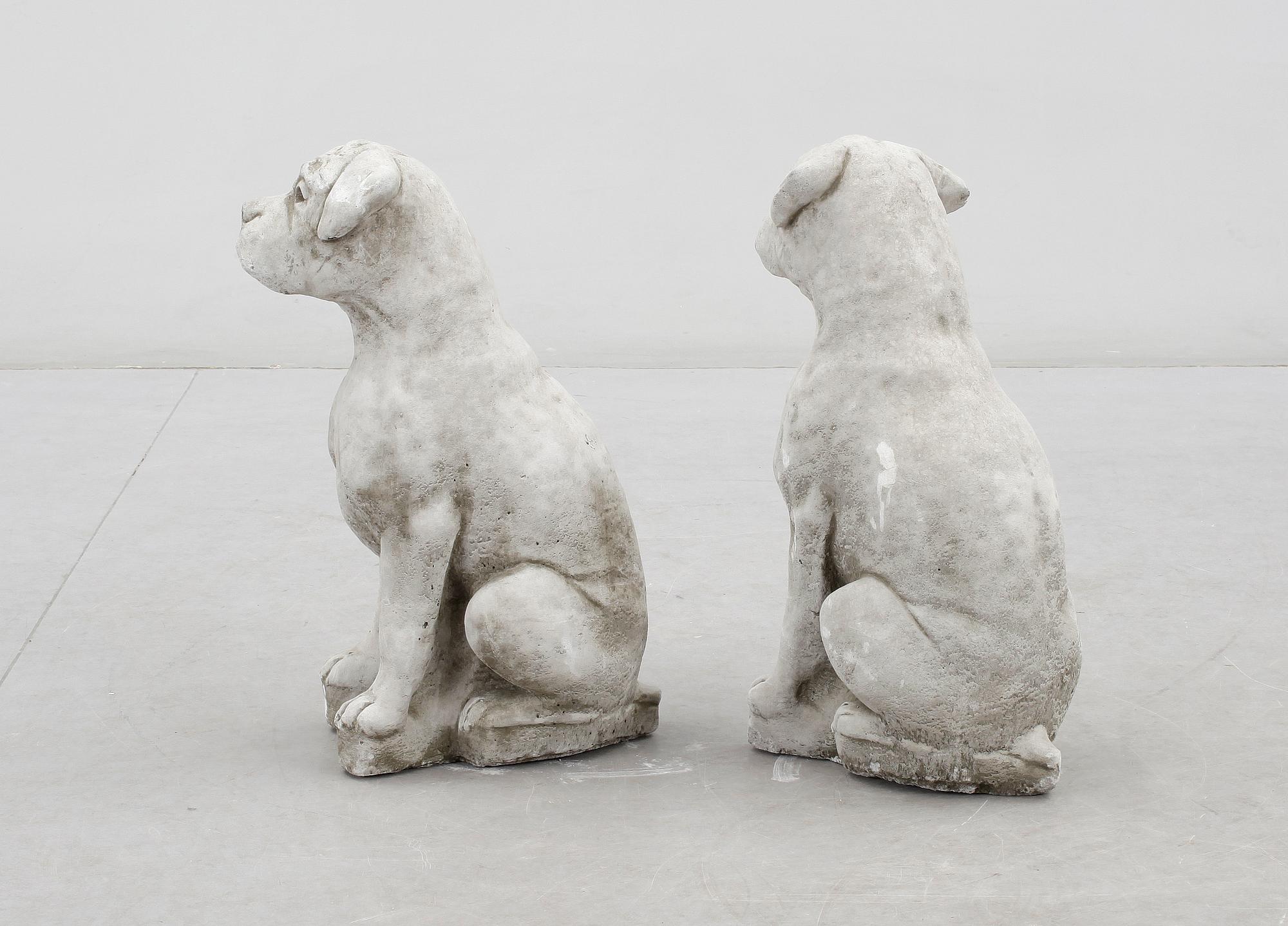 TRÄDGÅRDSSKULPTURER, ett par, sten/betong, 1900/2000-tal.