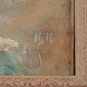 OKÄND KONSTNÄR, olja på duk, signerad Hill.