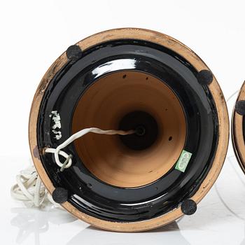 Bordslampor, ett par, Bitossi/Miranda, 1900-talets senare del.