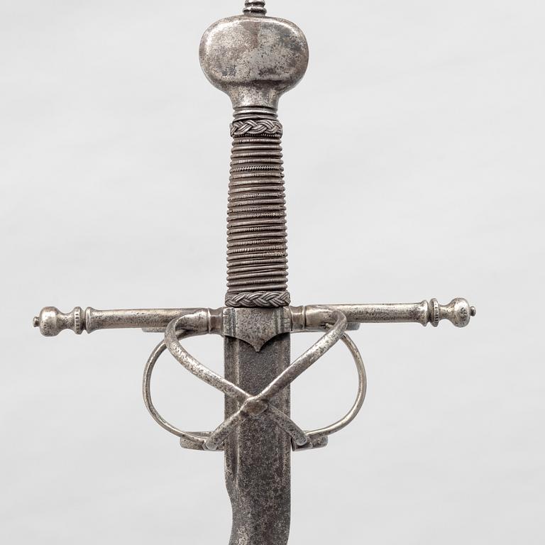 A flame bladed rapier, late 16th century, probably Germany.