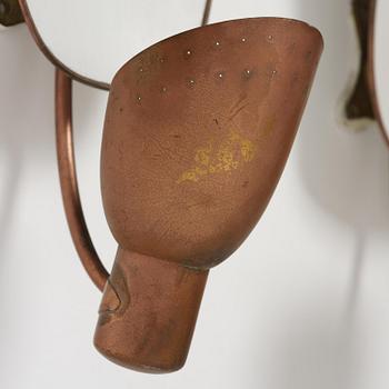 Carl-Axel Acking, a pair of wall lamps model "5029", Bröderna Malmströms Metallvarufabrik, Malmö, 1940s.