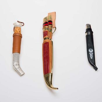 PUUKKO-KNIVAR, 3 st, bl a Jorma Rannanjärvi, Ylihärmä, Iisakki Järvenpää Oy, Finland 1900-talets senare hälft.