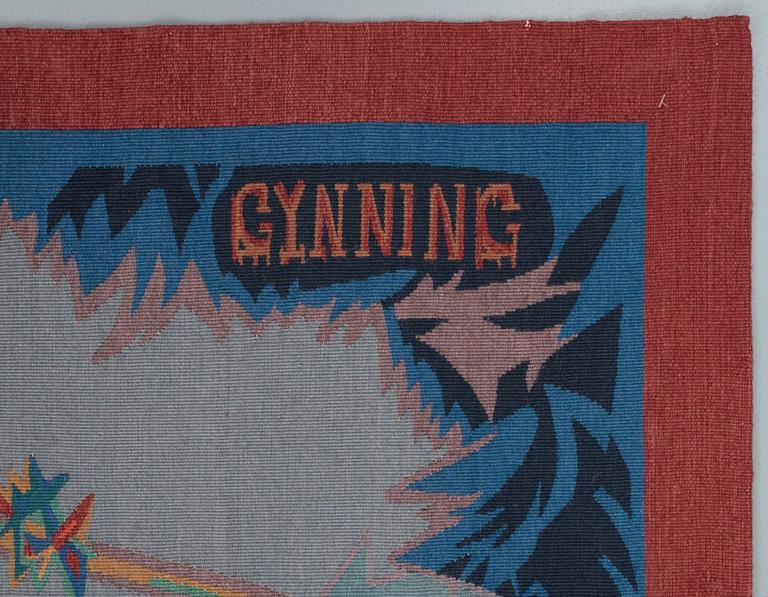 TAPESTRY. "Midsommardans" ("La danse de la Saint-Jean"). Tapestry weave. 235 x 326 cm. Signed PF GYNNING.