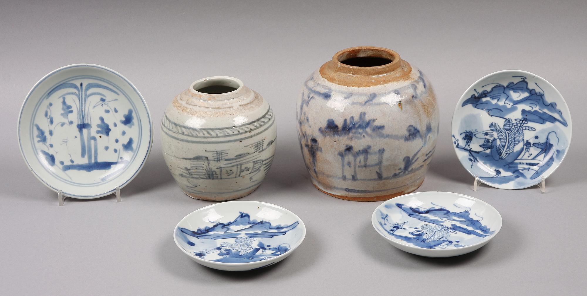 PARTI PORSLIN, 6 delar, Japan/Kina, 1800-tal.