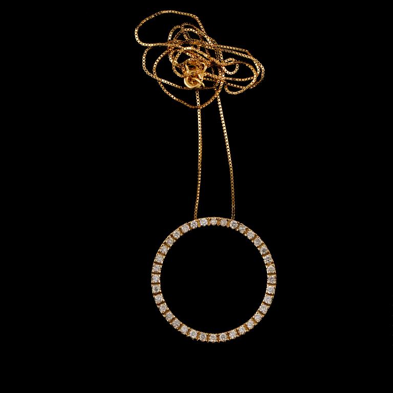 HÄNGE, 14k guld med briljantslipade diamanter, totalt ca 0.82 ct. Vikt 3 g.