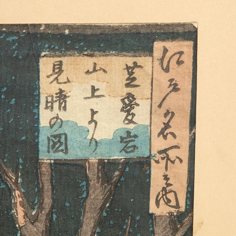 Utagawa Hiroshige I, färgträsnitt, Japan, först publiserat 1845.