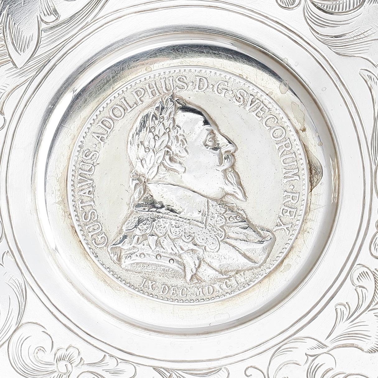 DRYCKESKANNA, silver, barockstil, K Andersson, Stockholm 1949. Vikt 1048 g.