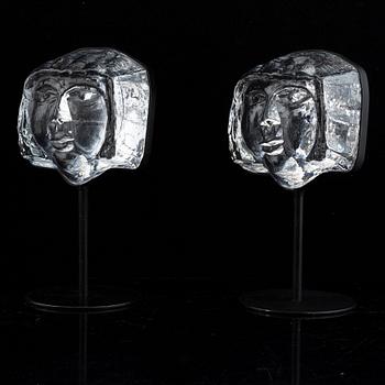 Erik Höglund, skulpturer, 2 st, glas, Boda.